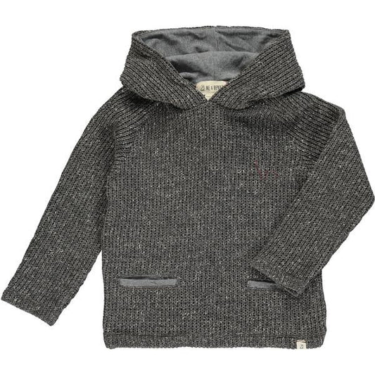 Grey knit hooded top/HB966b