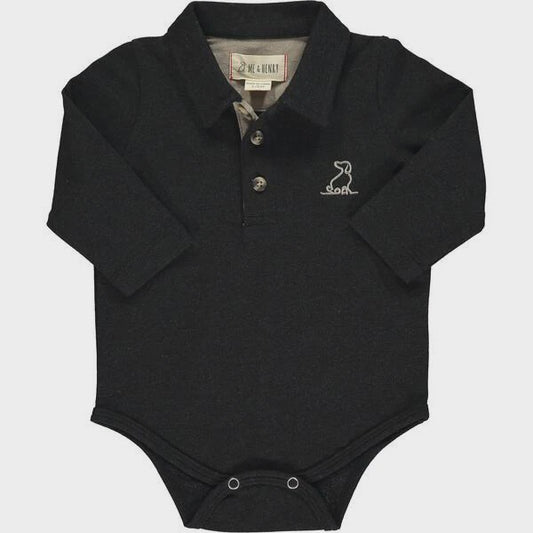 Charcoal Polo Onesie/HB910c