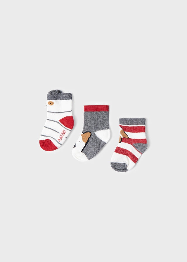 Set of 3 Red Socks/9537