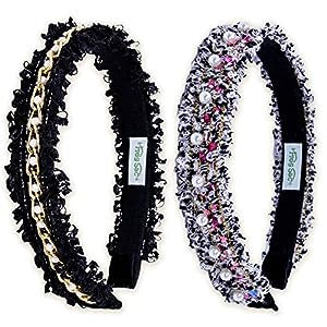 Black Confetti Pearl Headbands