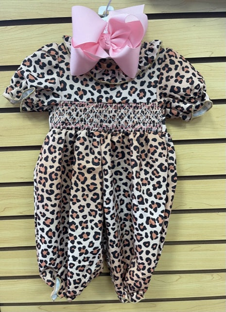 Leopard Smock with Pink and White
