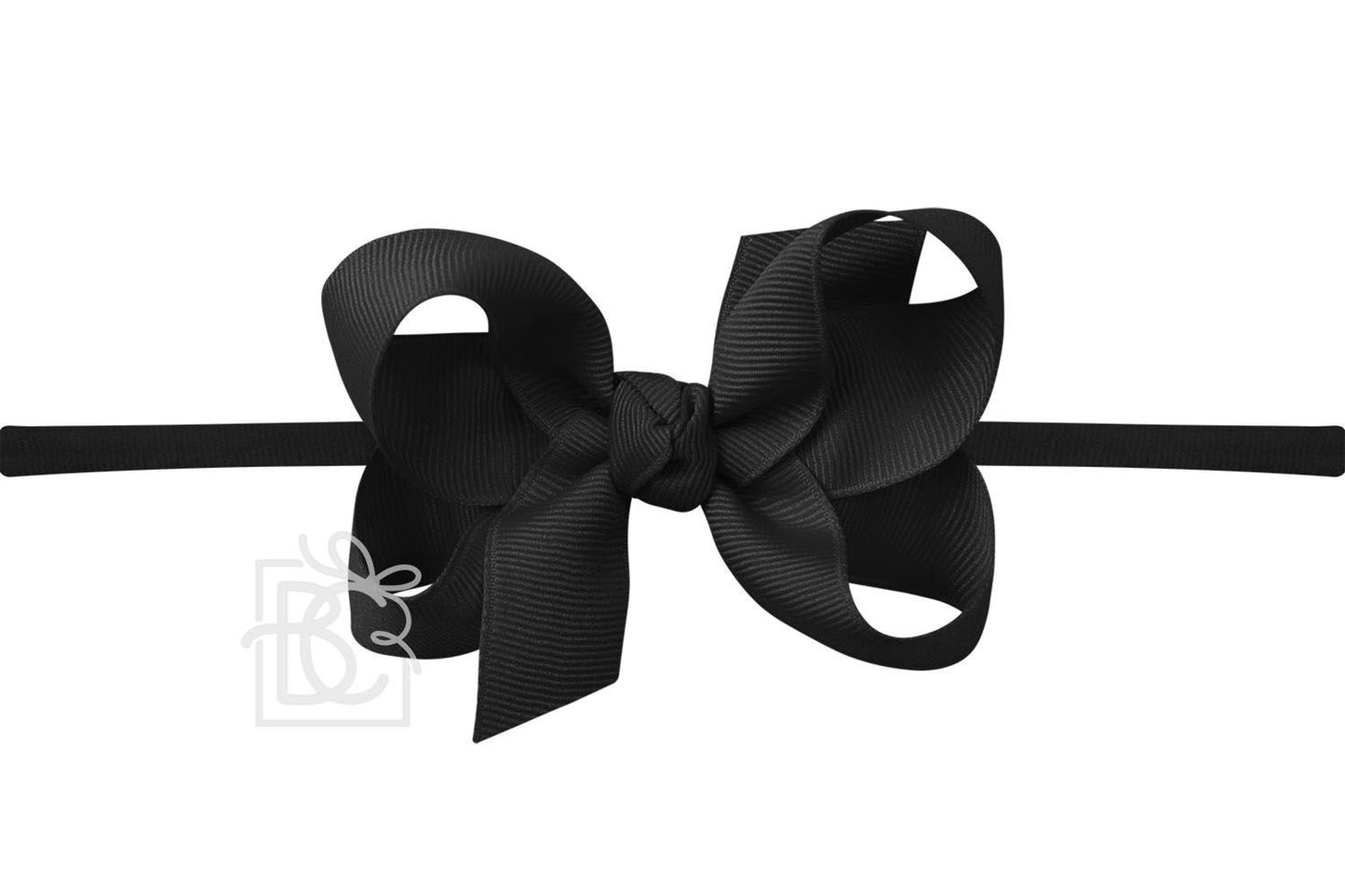 Black 1/4" Pantyhose Headband w/ 3.5" Bow