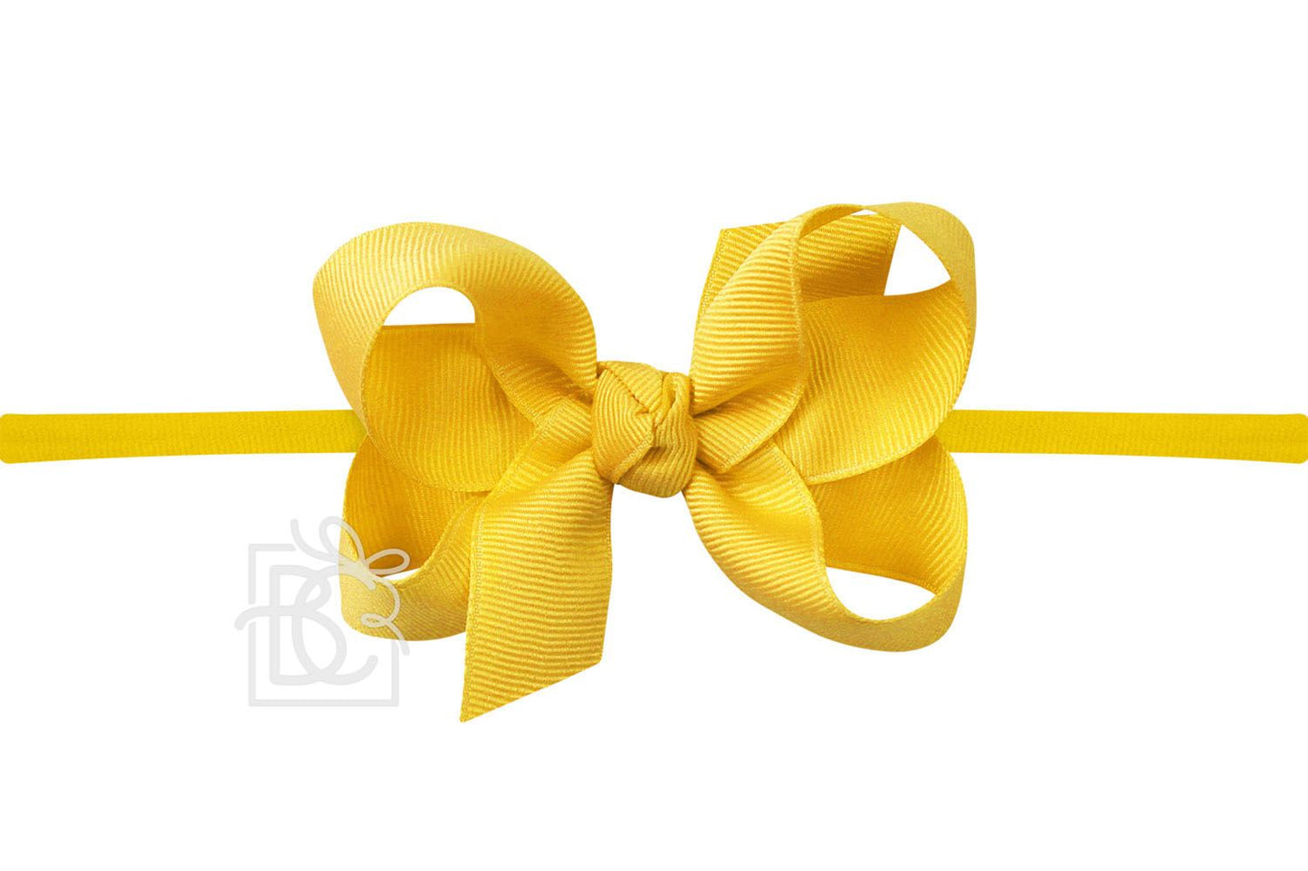 Bright Yellow 1/4" Pantyhose Headband w/ 3.5"  Bow