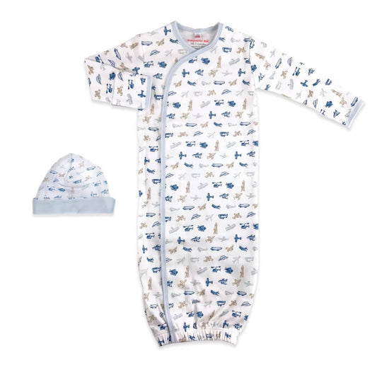 Airplanes Organic Cotton Magnetic Me Gown Set