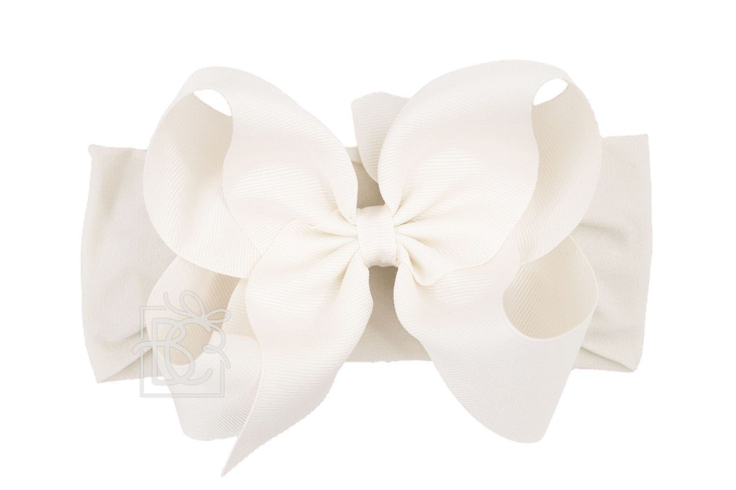 Antique White Pantyhose Headband with 5.5" Bow