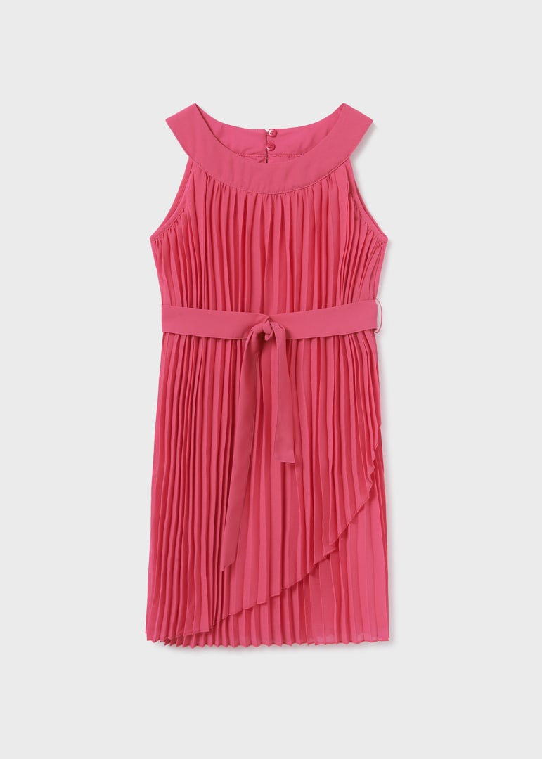 Bubblegum Pink Pleated Dress/6915