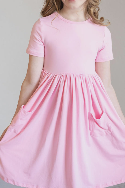 Bubblegum Pink Pocket Twirl Dress