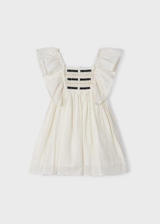 Cream Embroidered Dress/3926