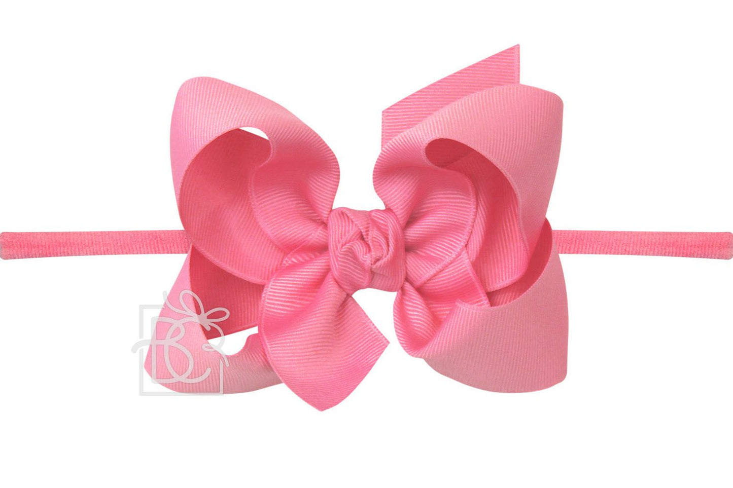 Hot Pink 1/4" Pantyhose Headband w/ 4.5" Bow