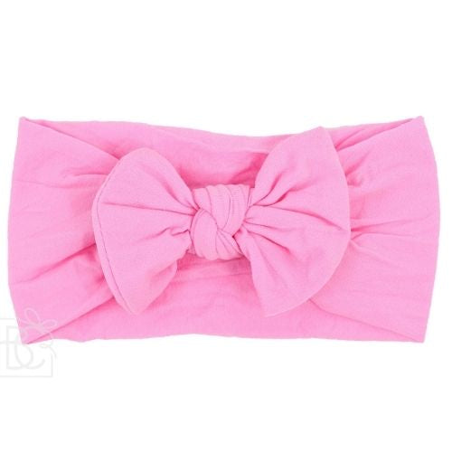 Hot Pink Wide Pantyhose Headband with Knot