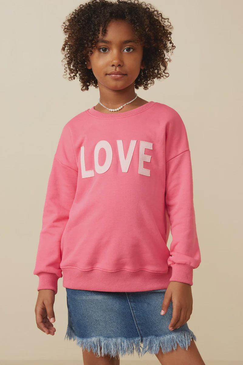 Pink Patched Love Sweatshirt