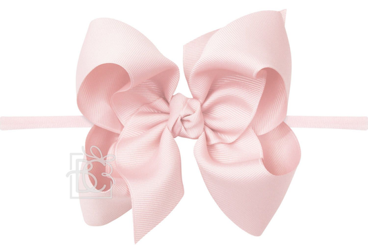Light Pink 1/4" Pantyhose Headband with 5.5" Bow