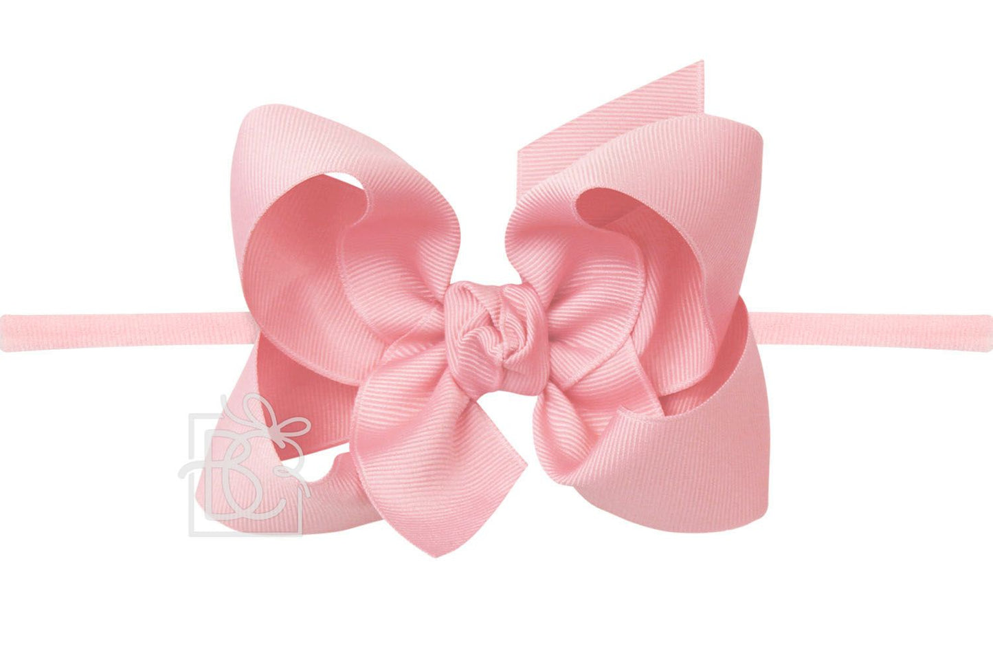 Pink 1/4" Pantyhose Headband w/ 4.5" Bow