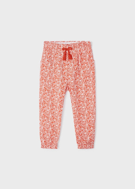 Orange Printed Long Pants/3508