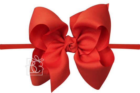 Red 1/4" Pantyhose Headband with 5.5" Bow