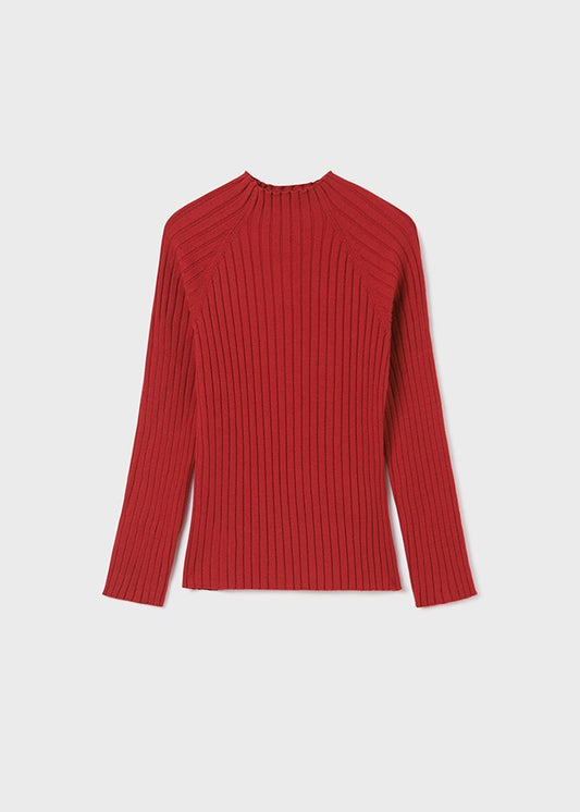 Ribbed High Neck L/S Top/7020