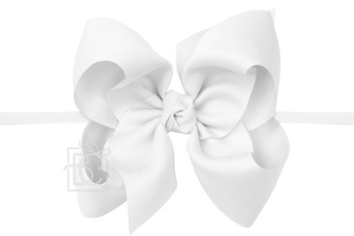 White 1/4" Pantyhose Headband with 5.5" Bow